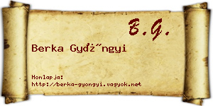 Berka Gyöngyi névjegykártya