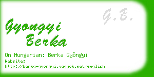 gyongyi berka business card